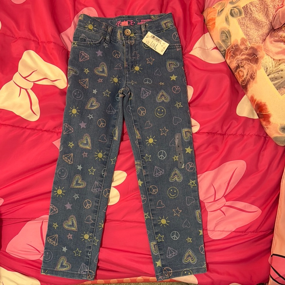 Kids' Blue Patterned Jeans
